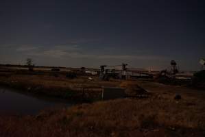 Piggery sheds outside at night - Australian pig farming - Captured at Ludale Piggery, Reeves Plains SA Australia.