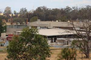 Corowa Slaughterhouse from public road, daytime - Captured at Corowa Slaughterhouse, Redlands NSW Australia.