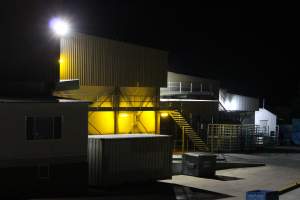 Corowa slaughterhouse outside at night - Captured at Corowa Slaughterhouse, Redlands NSW Australia.