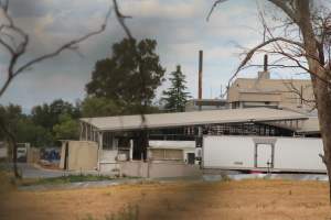 Corowa Slaughterhouse from public road, daytime - Captured at Corowa Slaughterhouse, Redlands NSW Australia.