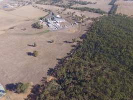 Drone flyover of Corowa Slaughterhouse and Piggery - Captured at Corowa Slaughterhouse, Redlands NSW Australia.