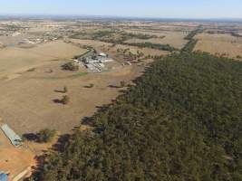 Drone flyover of Corowa Slaughterhouse and Piggery - Captured at Corowa Slaughterhouse, Redlands NSW Australia.