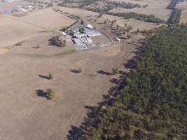 Drone flyover of Corowa Slaughterhouse and Piggery - Captured at Corowa Slaughterhouse, Redlands NSW Australia.