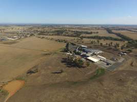 Drone flyover of Corowa Slaughterhouse and Piggery - Captured at Corowa Slaughterhouse, Redlands NSW Australia.