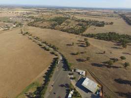 Drone flyover of Corowa Slaughterhouse and Piggery - Captured at Corowa Slaughterhouse, Redlands NSW Australia.