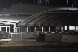 Holding pens - Big River Pork slaughterhouse at night - Captured at Big River Pork Abattoir, Brinkley SA Australia.