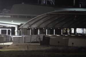 Holding pens - Big River Pork slaughterhouse at night - Captured at Big River Pork Abattoir, Brinkley SA Australia.