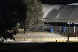 Big River Pork slaughterhouse at night - Captured at Big River Pork Abattoir, Brinkley SA Australia.