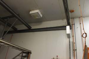 Ceiling of room containing gas chamber - Butina Combi 66 carbon dioxide gas chamber for 'controlled atmosphere killing' of pigs - Captured at Big River Pork Abattoir, Brinkley SA Australia.