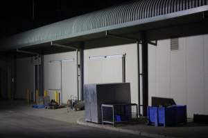 Big River Pork slaughterhouse at night - Captured at Big River Pork Abattoir, Brinkley SA Australia.