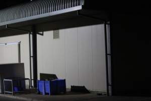 Big River Pork slaughterhouse at night - Captured at Big River Pork Abattoir, Brinkley SA Australia.