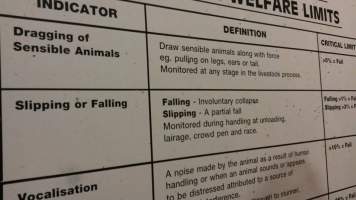 Big River Pork Animal Welfare Limits sign - Butina Combi 66 carbon dioxide gas chamber for 'controlled atmosphere killing' of pigs - Captured at Big River Pork Abattoir, Brinkley SA Australia.