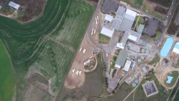 Drone flyover of Big River Pork slaughterhouse - Captured at Big River Pork Abattoir, Brinkley SA Australia.