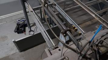 New killing/processing building containing giant gas chamber - Under construction at time of photos (2015). Gondolas much larger to gas many more pigs at once. Side of chamber opens, wall closes in to push pigs into gondola. - Captured at Diamond Valley Pork, Laverton North VIC Australia.