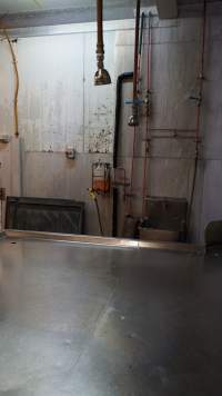 Table at end of scalding tank - CA Sinclair slaughterhouse at Benalla VIC - Captured at Benalla Abattoir, Benalla VIC Australia.