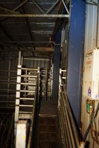 Kill pen at top of ramp next to holding pens - Gretna Quality Meats, Tasmania - Captured at Gretna Meatworks, Rosegarland TAS Australia.