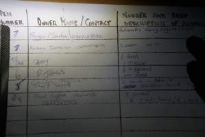 Animal dropoff form - sheep and goats - Gretna Quality Meats, Tasmania - Captured at Gretna Quality Meats, Rosegarland TAS Australia.