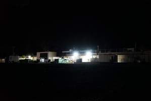 Northeast corner of hatchery - Green maceration dumpster in background - Captured at SBA Hatchery, Bagshot VIC Australia.