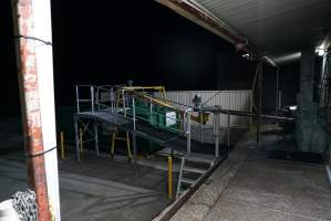 Pipe leading to maceration dumpster carrying remains of macerated chicks - Captured at SBA Hatchery, Bagshot VIC Australia.