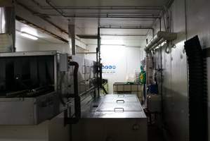 Tray cleaning machine - Cleans empty trays after chicks dumped out - Captured at SBA Hatchery, Bagshot VIC Australia.