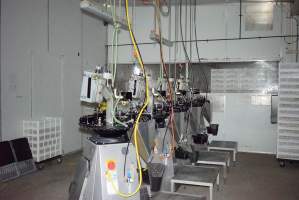 Debeaking machines - For trimming beaks of female chicks - Captured at SBA Hatchery, Bagshot VIC Australia.