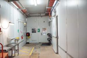 End of internal corridor - Offices ahead, debeaking room to left - Captured at SBA Hatchery, Bagshot VIC Australia.