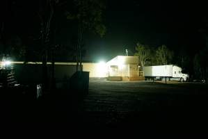 Truck parked near unloading dock - Northwest corner of building - Captured at SBA Hatchery, Bagshot VIC Australia.