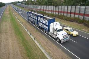 Empty cattle truck on highway - Captured at VIC.