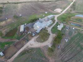 Aerial drone view of slaughterhouse - Captured at Strath Meats, Strathalbyn SA Australia.