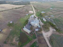 Aerial drone view of slaughterhouse - Captured at Strath Meats, Strathalbyn SA Australia.