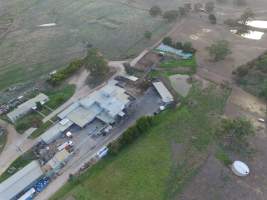 Aerial drone view of slaughterhouse - Captured at Strath Meats, Strathalbyn SA Australia.