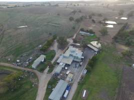 Aerial drone view of slaughterhouse - Captured at Strath Meats, Strathalbyn SA Australia.