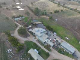 Aerial drone view of slaughterhouse - Captured at Strath Meats, Strathalbyn SA Australia.