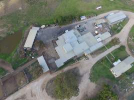 Aerial drone view of slaughterhouse - Captured at Strath Meats, Strathalbyn SA Australia.