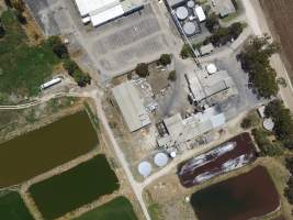 Aerial drone view of slaughterhouse - Captured at Bordertown Processing Plant, Bordertown SA Australia.