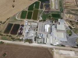 Aerial drone view of slaughterhouse - Captured at Bordertown Processing Plant, Bordertown SA Australia.