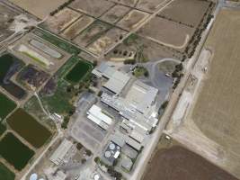 Aerial drone view of slaughterhouse - Captured at Bordertown Processing Plant, Bordertown SA Australia.