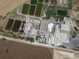 Aerial drone view of slaughterhouse - Captured at Bordertown Processing Plant, Bordertown SA Australia.