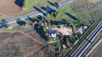 Aerial drone view of Snowtown Abattoir - See more at www.aussieabattoirs.com/slaughterhouses/snowtown - Captured at Snowtown Abattoir, Snowtown SA Australia.