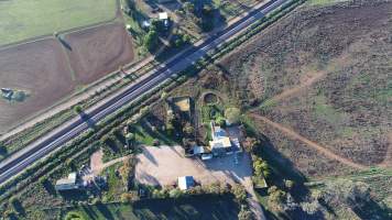 Aerial drone view of Snowtown Abattoir - See more at www.aussieabattoirs.com/slaughterhouses/snowtown - Captured at Snowtown Abattoir, Snowtown SA Australia.