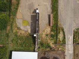 Aerial drone view of slaughterhouse - Captured at Hardwick Meatworks Abattoir, Kyneton VIC Australia.