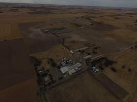 Aerial drone view of slaughterhouse - Captured at Luv-A-Duck Abattoir, Nhill VIC Australia.