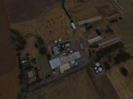 Aerial drone view of slaughterhouse - Captured at Luv-A-Duck Abattoir, Nhill VIC Australia.
