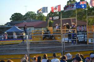 Xtreme Bulls Rodeo - Penrith - A bull leaves the bucking chute. - Captured at Penrith NSW.