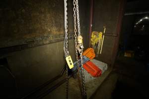 Chains over kill floor - Captured at Luddenham Pet Meats, Luddenham NSW Australia.