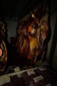 Hanging carcasses in chiller - Captured at Kankool Pet Food, Willow Tree NSW Australia.