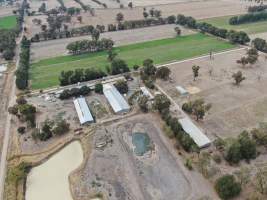 Aerial view - From drone - Captured at Kendux Investments Piggery, Harston VIC Australia.