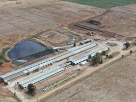 Aerial view - From drone - Captured at Rivalea grower piggery, Girgarre VIC Australia.