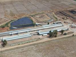 Aerial view - From drone - Captured at Rivalea grower piggery, Girgarre VIC Australia.