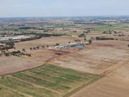 Aerial view - From drone - Captured at Rivalea grower piggery, Girgarre VIC Australia.